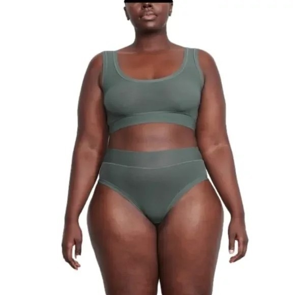 SKIMS Summer Mesh Scoop Bralette Deep Sea Womens Large - Picture 2 of 10